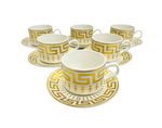 12pc Coffee / Tea Gold Color 5.5oz