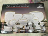 84pc Dinner Set White & Gold