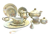 75pc Dinner Set White & Gold