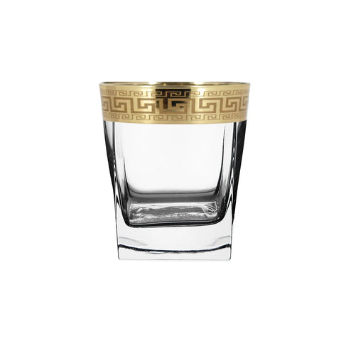 6Pc whiskey Glass  Set / Small Gold 6.9 oz