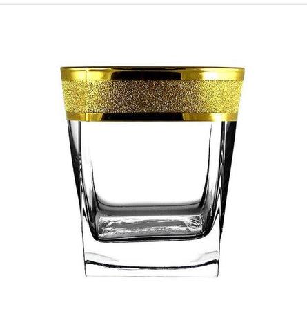 6Pc Whiskey Glass Set Gold *