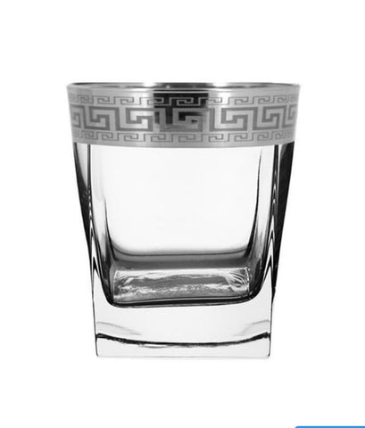 6Pc Whiskey Glass Small  Set Silver 6.9 oz