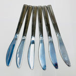 6Pc Dinner Knife Set Silver / V Design