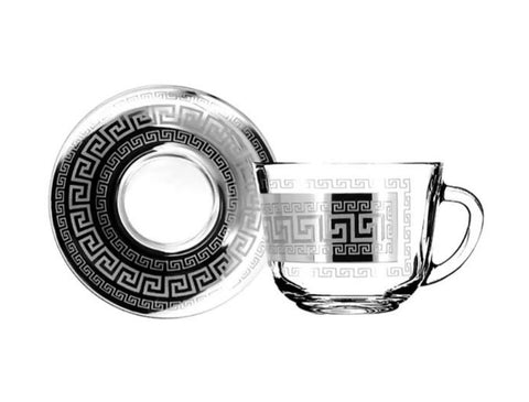 12Pc Tea Glass Set Promsiz / Silver