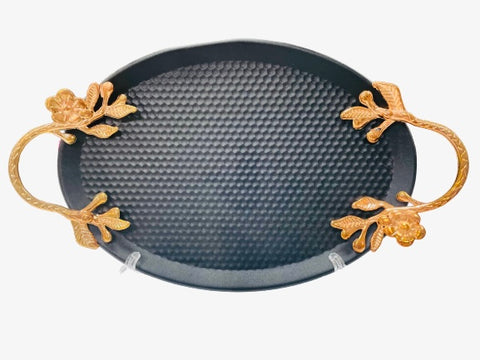1Pc Oval Serving Tray / Black 12”inch