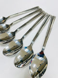6Pc Dinner Spoon Set Silver / V Design