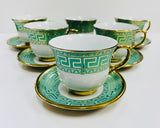 12Pc Coffee Cups Set 8oz. / Green Color
