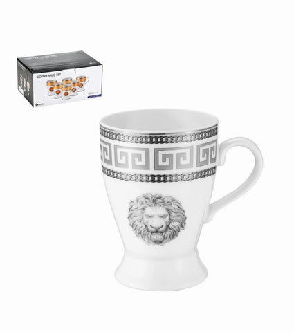 6Pc Coffee Mugs Set / Silver VG LN
