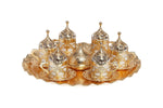 21Pc Turkish Tea Set with Tray / Gold