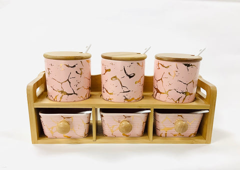 16Pc Kitchen Ceramics / pink