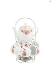 Porcelain 15pc Tea Set Flower Design