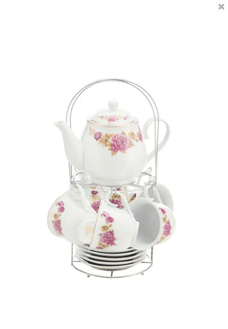 Porcelain 15pc Tea Set Flower Design