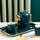 9Pc Coffee Cups With Tray / Green Color