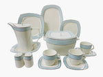 66Pc Square Shape Dinner Set / Sky Blue