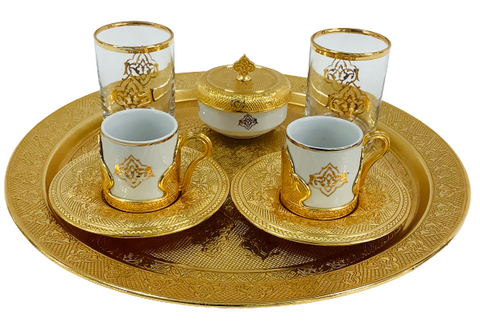 Turkish Tea/ Espresso Coffee Full Set With Tray