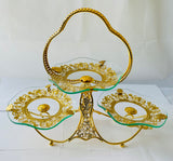 3Tier Serving Tray Gold R