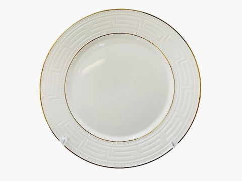 6Pc Gold White Plate 9” Inches