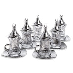 18Pc Turkish Tea Set / Silver