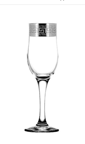 6Pc Champagne Glass Set Silver