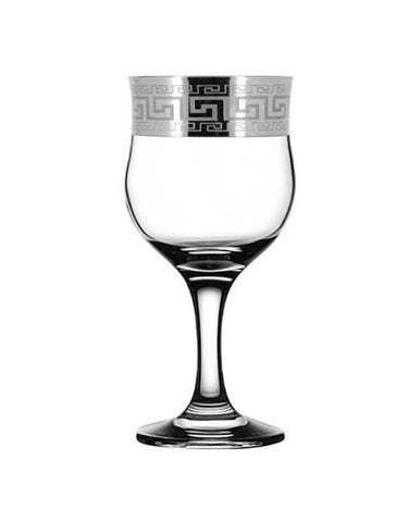 6Pc Wine Glass Set Silver