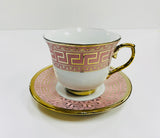 12Pc Coffee Cups Set 8oz. / Pink Color