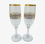 6Pc Champagne Glass Set / Gold